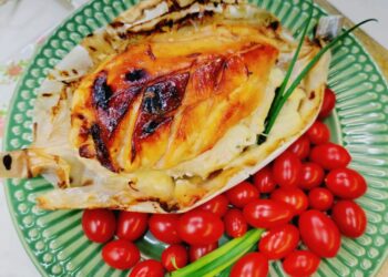Peito de frango recheado na barca