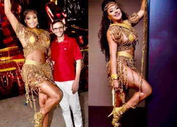 Adriana Santos celebra a força feminina com look de barbante e látex