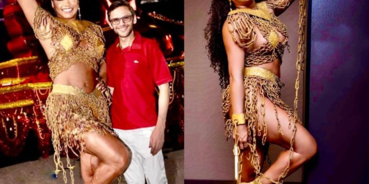 Adriana Santos celebra a força feminina com look de barbante e látex