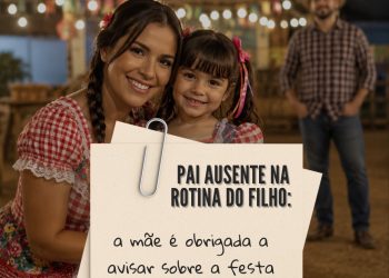 Tenho que comunicar o dia da festa junina, se o pai do meu filho nunca participa de nada?