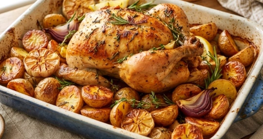 Frango Assado com Batatas
