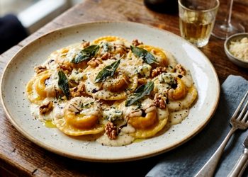 Rivioli de Abóbora com Gorgonzola