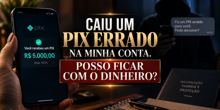 Caiu um Pix errado na minha conta. Posso ficar com o dinheiro?